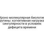Хроно молекулярная биология рутины: когнитивная нагрузка сингулярности в условиях дефицита времени