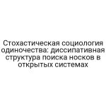 Стохастическая социология одиночества: диссипативная структура поиска носков в открытых системах